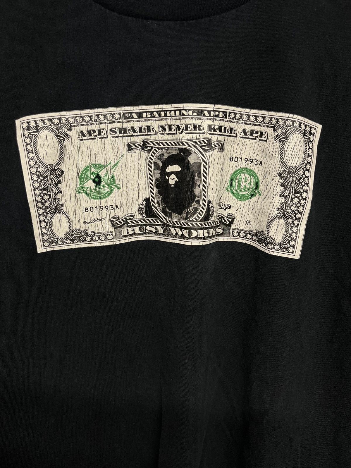 Bape Bape Dollar Tee Bank note rare shirt large ape shall not Size US L / EU 52-54 / 3 - 2 Thumbnail