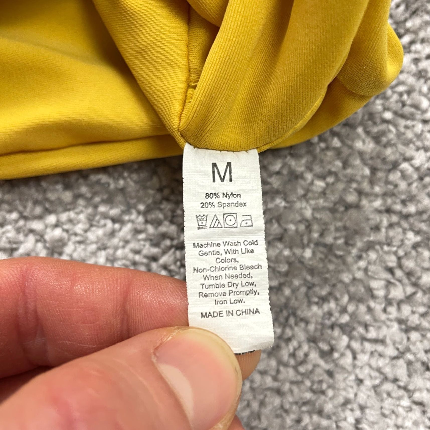 Vintage Women’s Yellow Bikini Top Medium Wide Strap Summer Beach Nylon Spandex Tie Front Swimwear Size M / US 6-8 / IT 42-44 - 3 Thumbnail