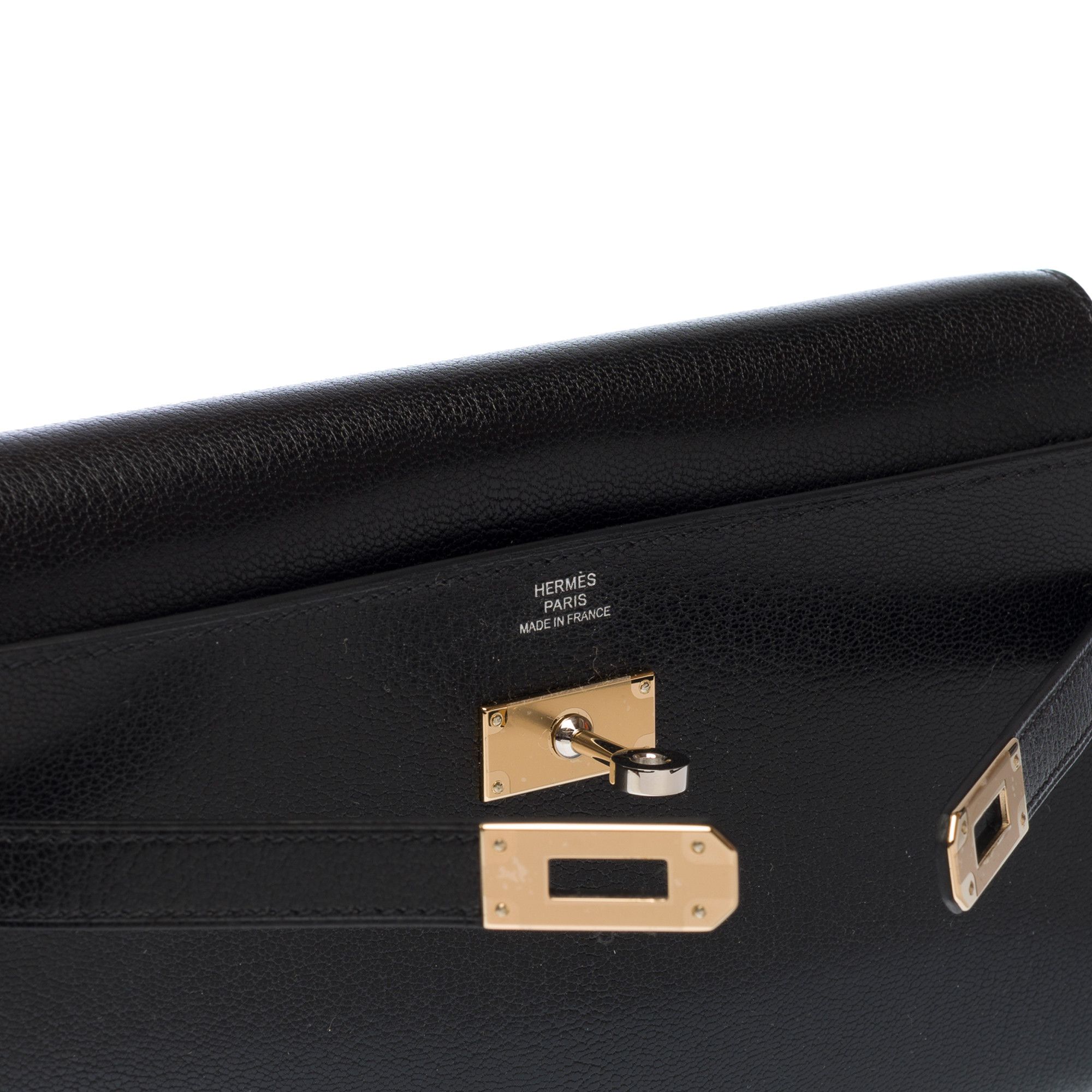 Hermes HERMES Kelly to go in Black Leather Size ONE SIZE - 7 Thumbnail