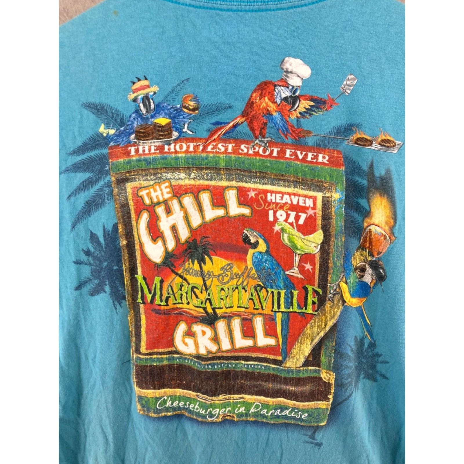 Vintage Margaritaville Mens TShirt Small Blue Myrtle Beach The Chill Grill Shirt Adult Small Blue Margaritaville Beach 80s? Size US S / EU 44-46 / 1 - 2 Thumbnail