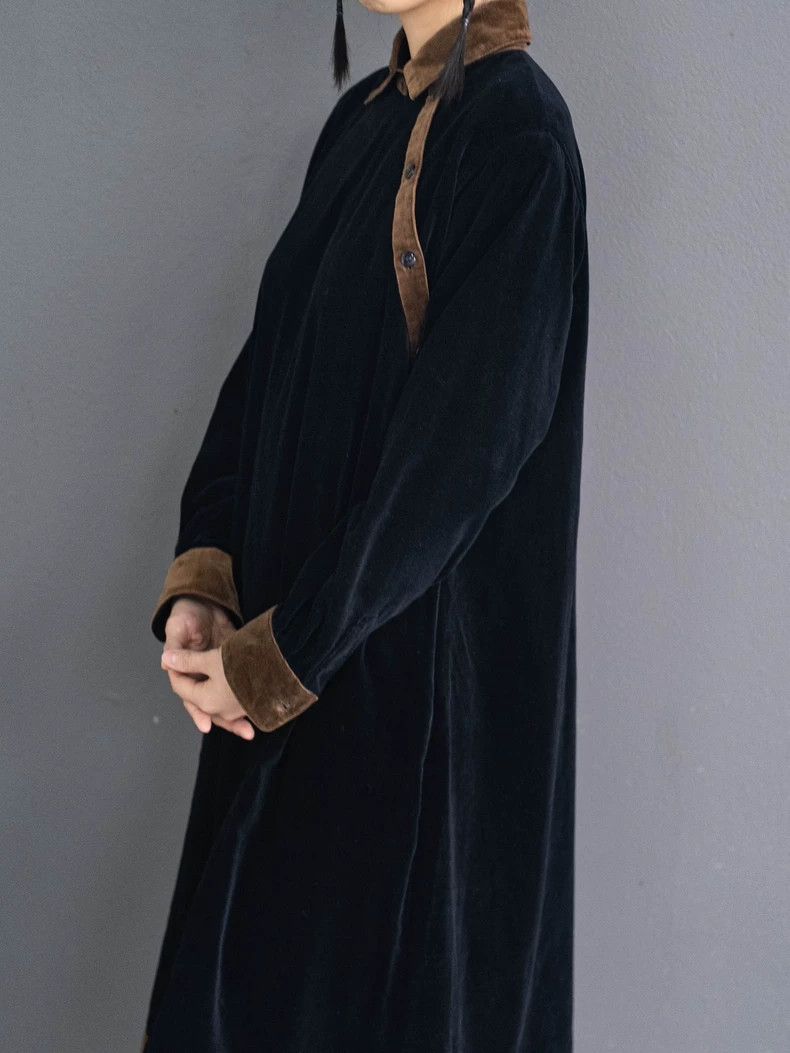 Kenzo KENZO Brown hooker black velvet slanted front dress vintag Size M / US 6-8 / IT 42-44 - 6 Thumbnail