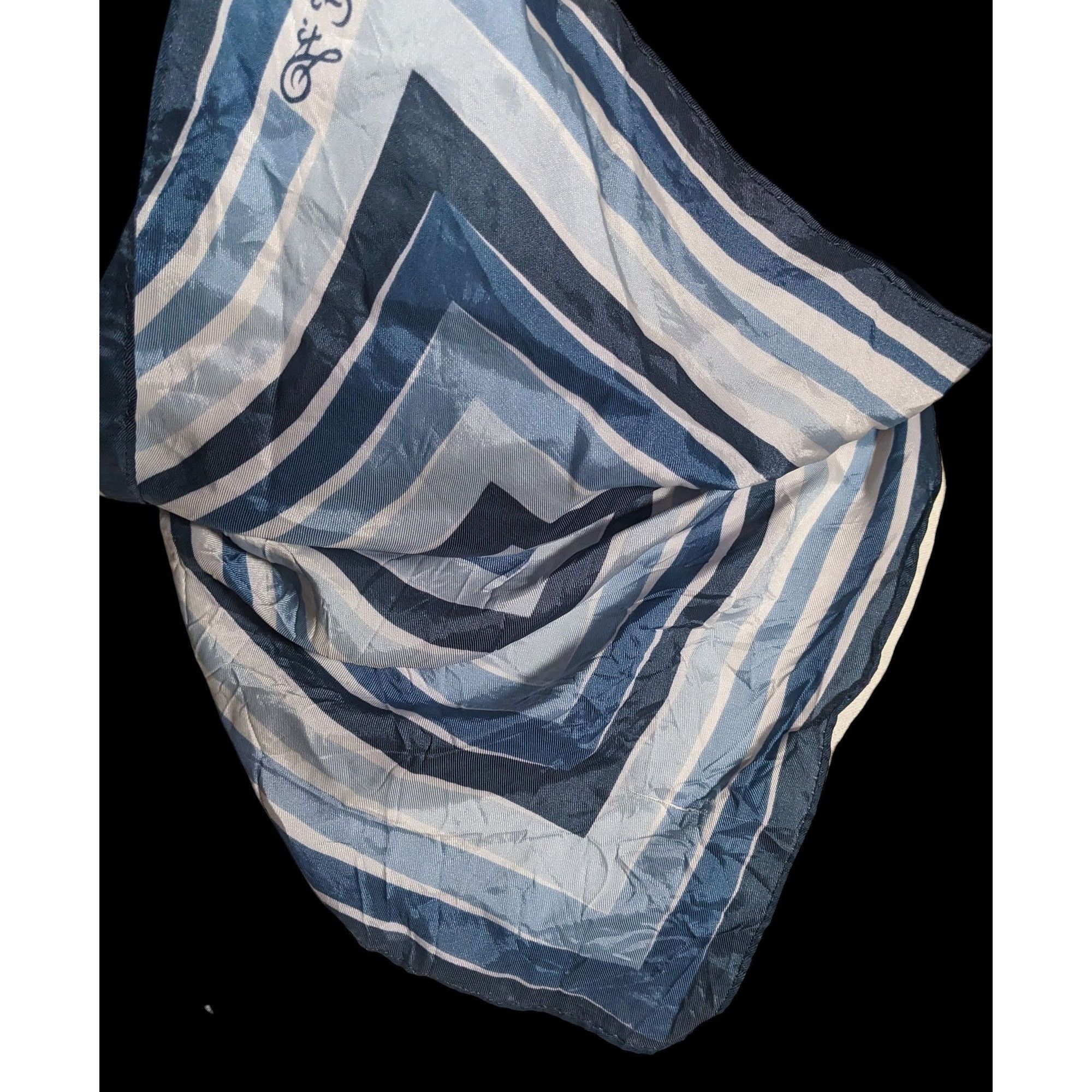 Other St. Ramon Blue And White Striped Square Scarf Size ONE SIZE - 3 Thumbnail