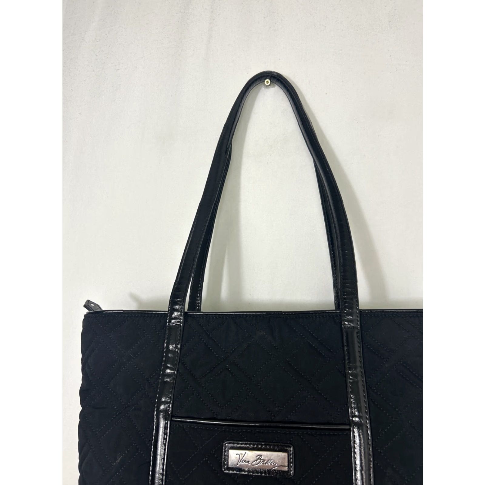 Vera Bradley Vera Bradley Laptop Bag Unisex Adults Black Cotton Quilted Diamond Pattern Finish Carrying Bag Size ONE SIZE - 5 Thumbnail