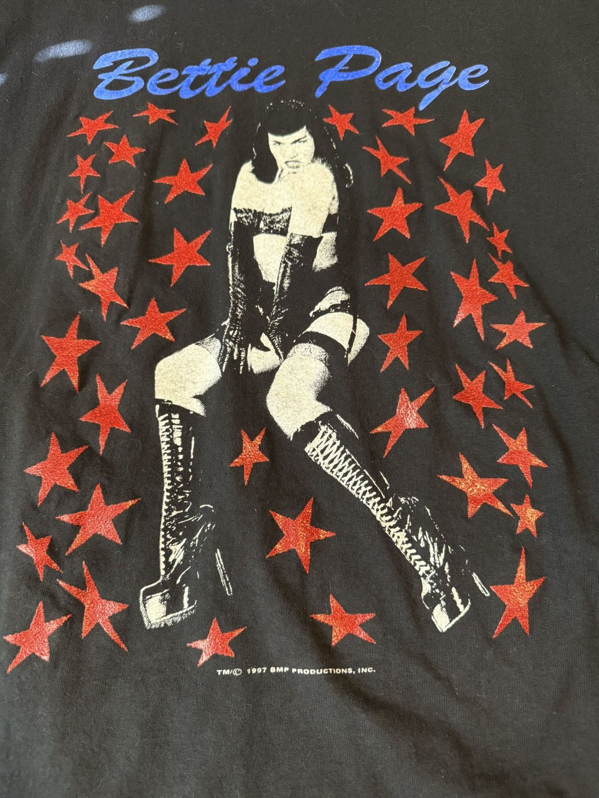 Vintage RARE BETTIE PAGE GRAPHIC TEE Size US L / EU 52-54 / 3 - 2 Thumbnail
