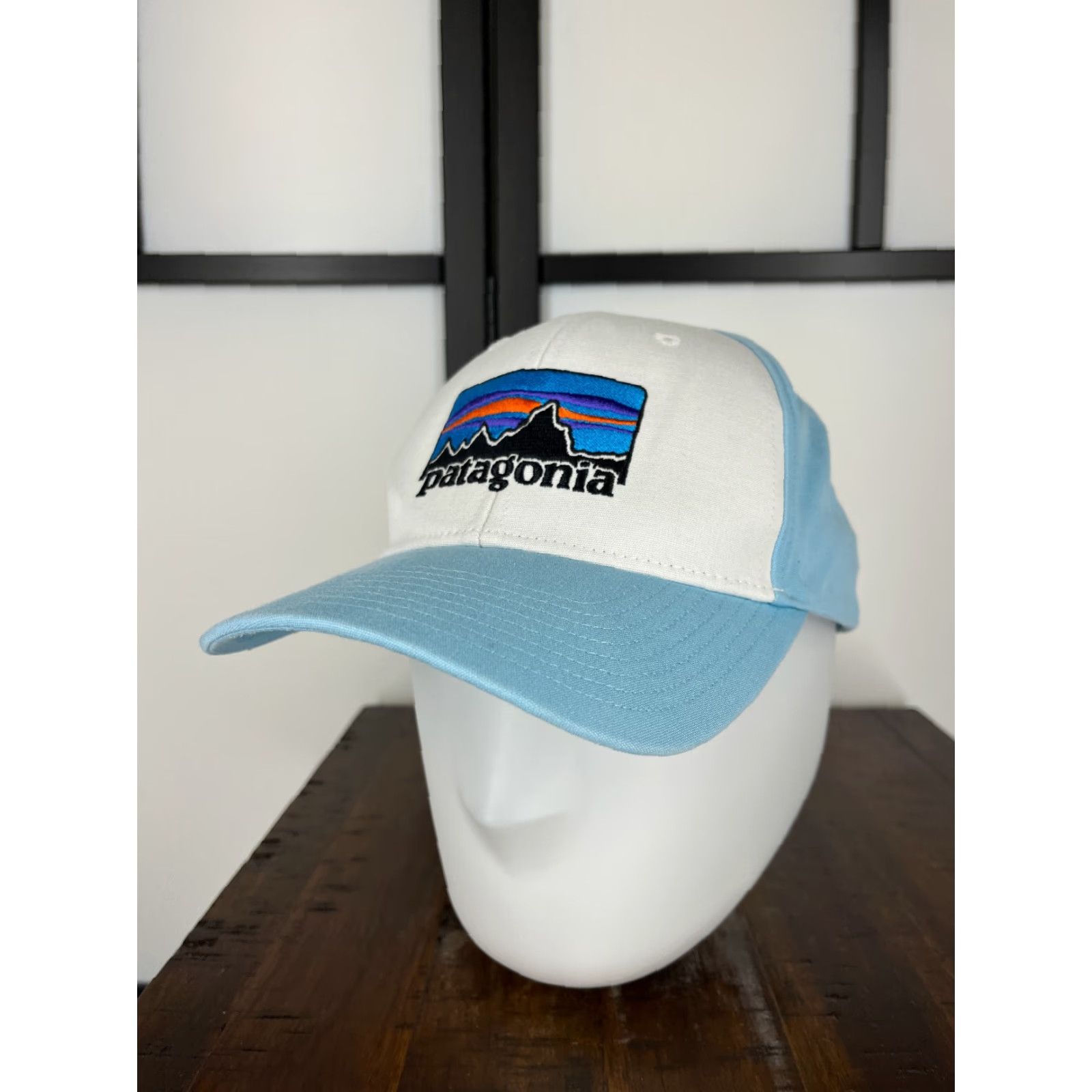 Patagonia Patagonia Hat Cap Snap Back Adult Blue White Mountain Peaks Embroidered Duck Cap Hat Snapback Men One Size Blue Size ONE SIZE - 4 Thumbnail