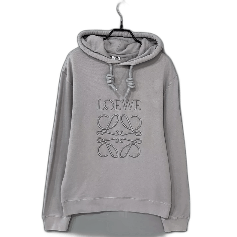 Loewe LOEWE Embroidered Logo Hoodie in Gray Size US S / EU 44-46 / 1 - 1 Thumbnail