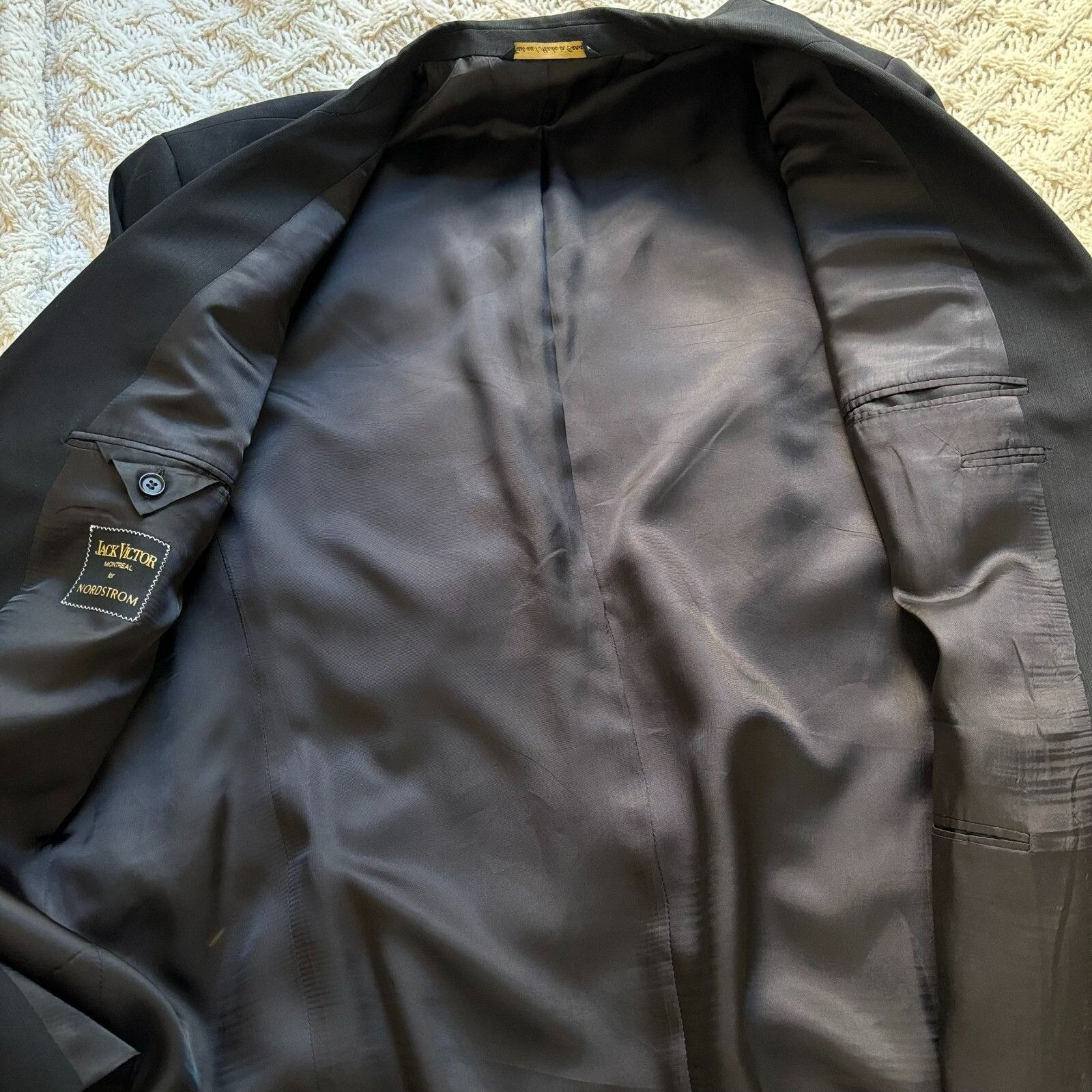Jack Victor Jack Victor Sport Coat Pure Virgin Wool Black Blazer Suit Ja Size 50R - 12 Thumbnail