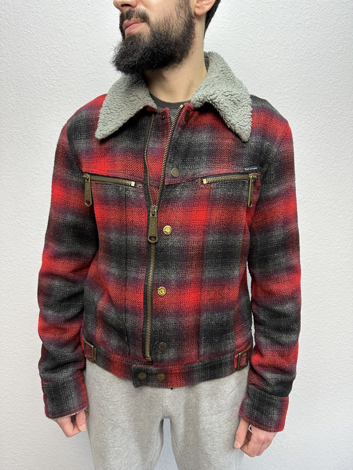 Dolce & Gabbana × Vintage Vintage Dolce & Gabbana Archival Wool Jacket Checked Y2K Size US M / EU 48-50 / 2 - 1 Thumbnail