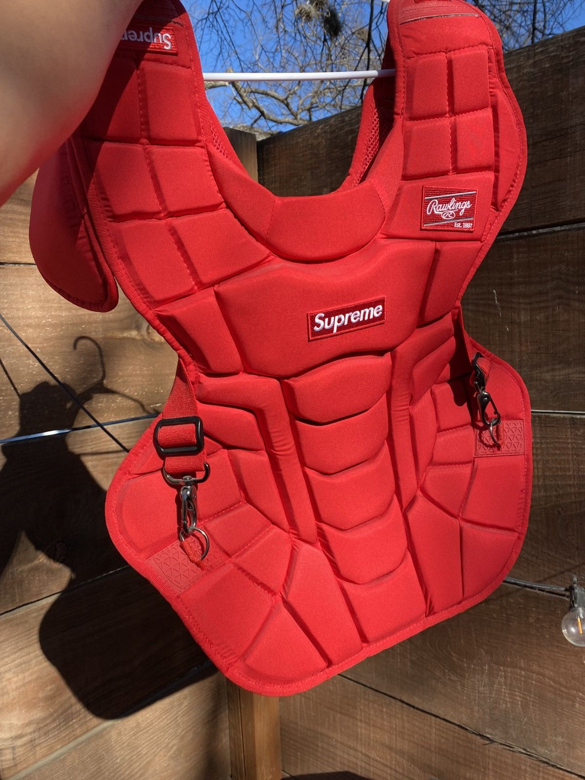 Other Supreme X Rawlings Catchers Chest Protector Red ((New) Size ONE SIZE - 3 Thumbnail