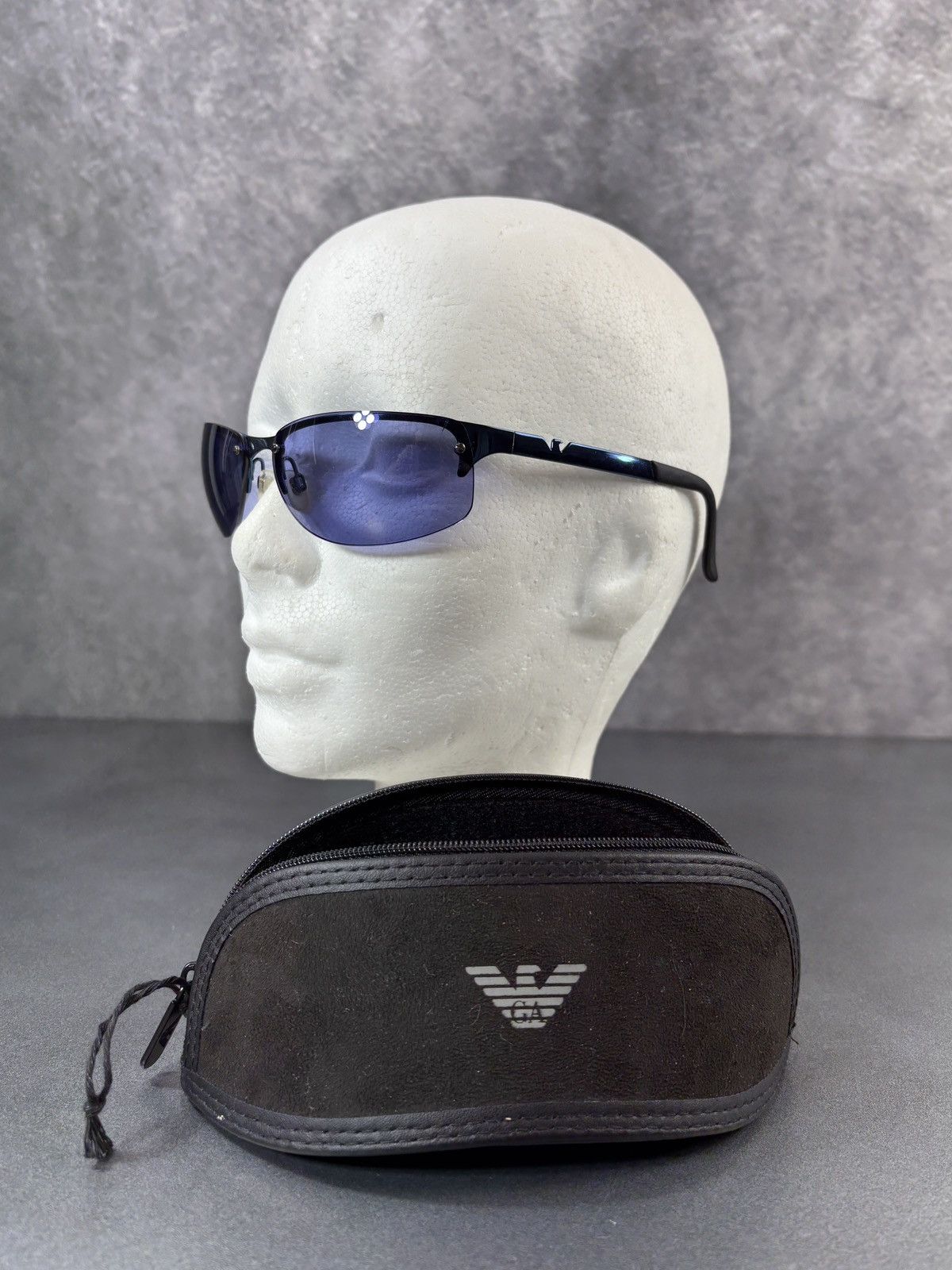 Emporio Armani × Vintage 2000s Emporio Armani Sunglasses Vintage Sporty Metal Wrap Size ONE SIZE - 1 Thumbnail