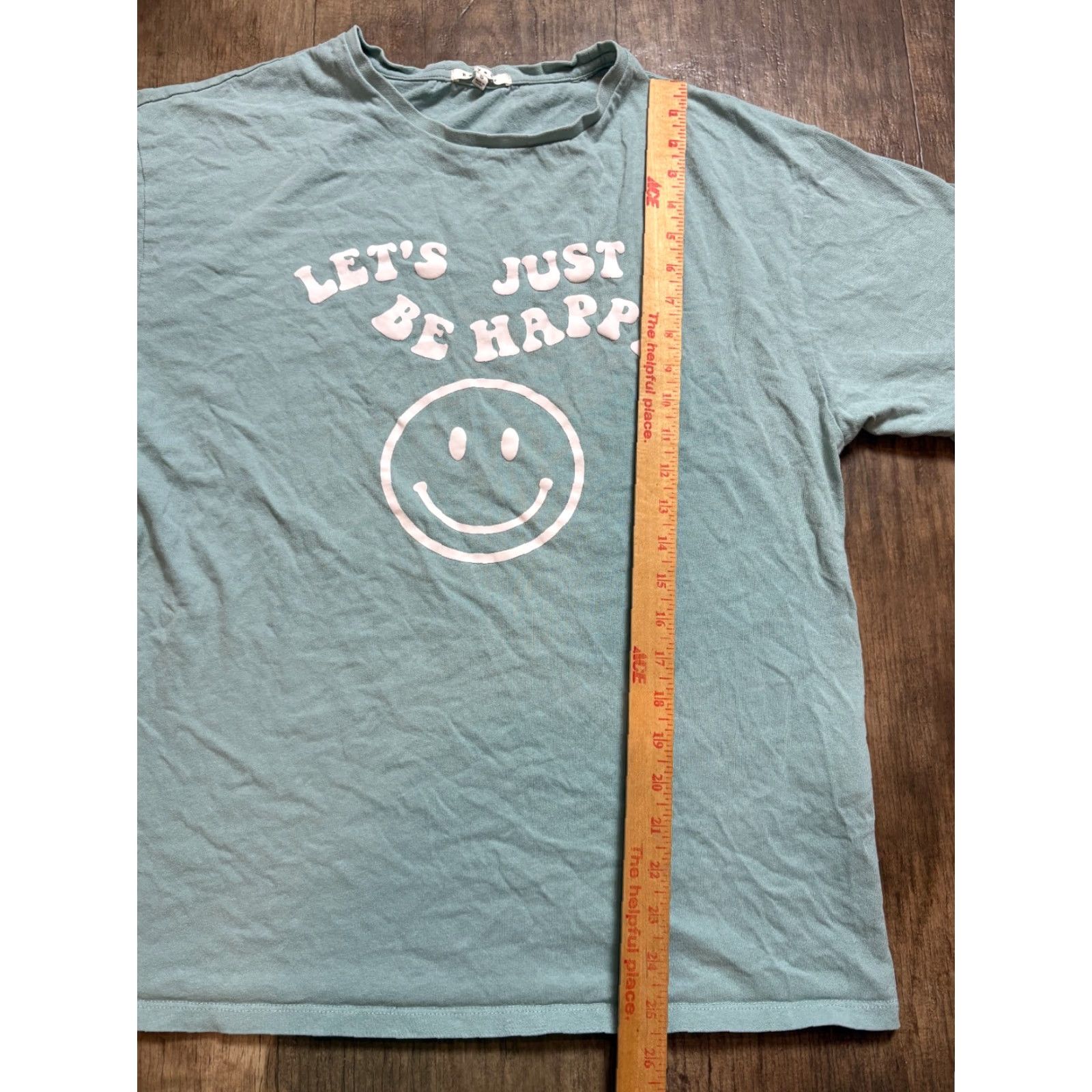 Vintage Bae Vely T Shirt Mens Small S " Just Be Happy " Smily Face Blue Short Sleeve Shirt Men Blue Smiley Face Graphic Print Crew Neck Mens S Size US S / EU 44-46 / 1 - 3 Thumbnail