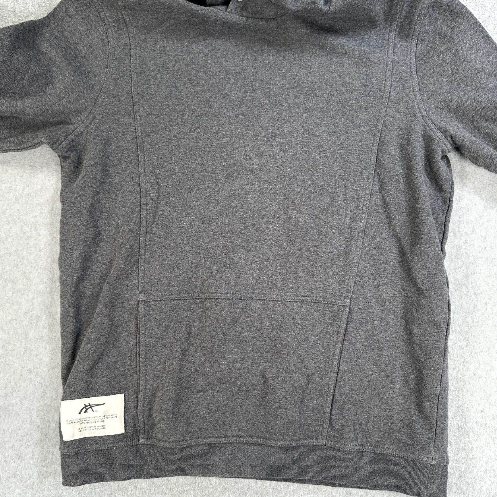 Asics ASICS Hoodie Mens L Gray Pullover Snap Neck Fleece Pocket Hoodie Sweatshirt Size US L / EU 52-54 / 3 - 6 Thumbnail