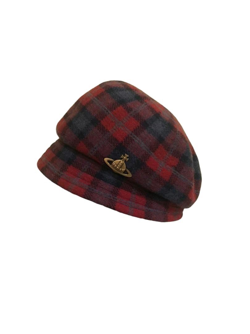 Vivienne Westwood Vivienne Westwood Red Tartan Beret Hat Ord Logo Saiz M Size ONE SIZE - 1 Preview