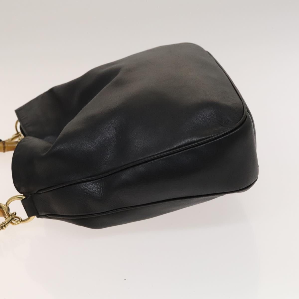 Gucci GUCCI Bamboo Handbag Leather Black Gold 001 1781 001 1781 Size ONE SIZE - 5 Thumbnail