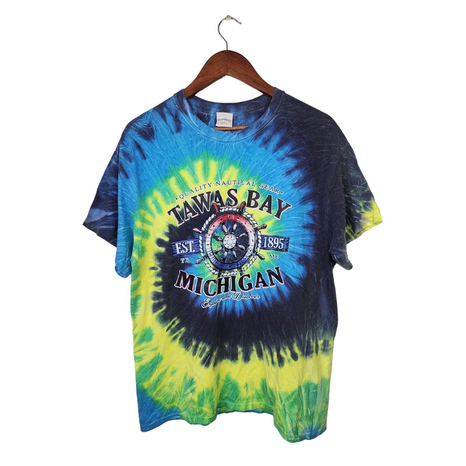 Vintage Vintage Tawas Bay Michigan Shirt Tee Tie Dye T-shirt 90s VTG Size US L / EU 52-54 / 3 - 1 Thumbnail