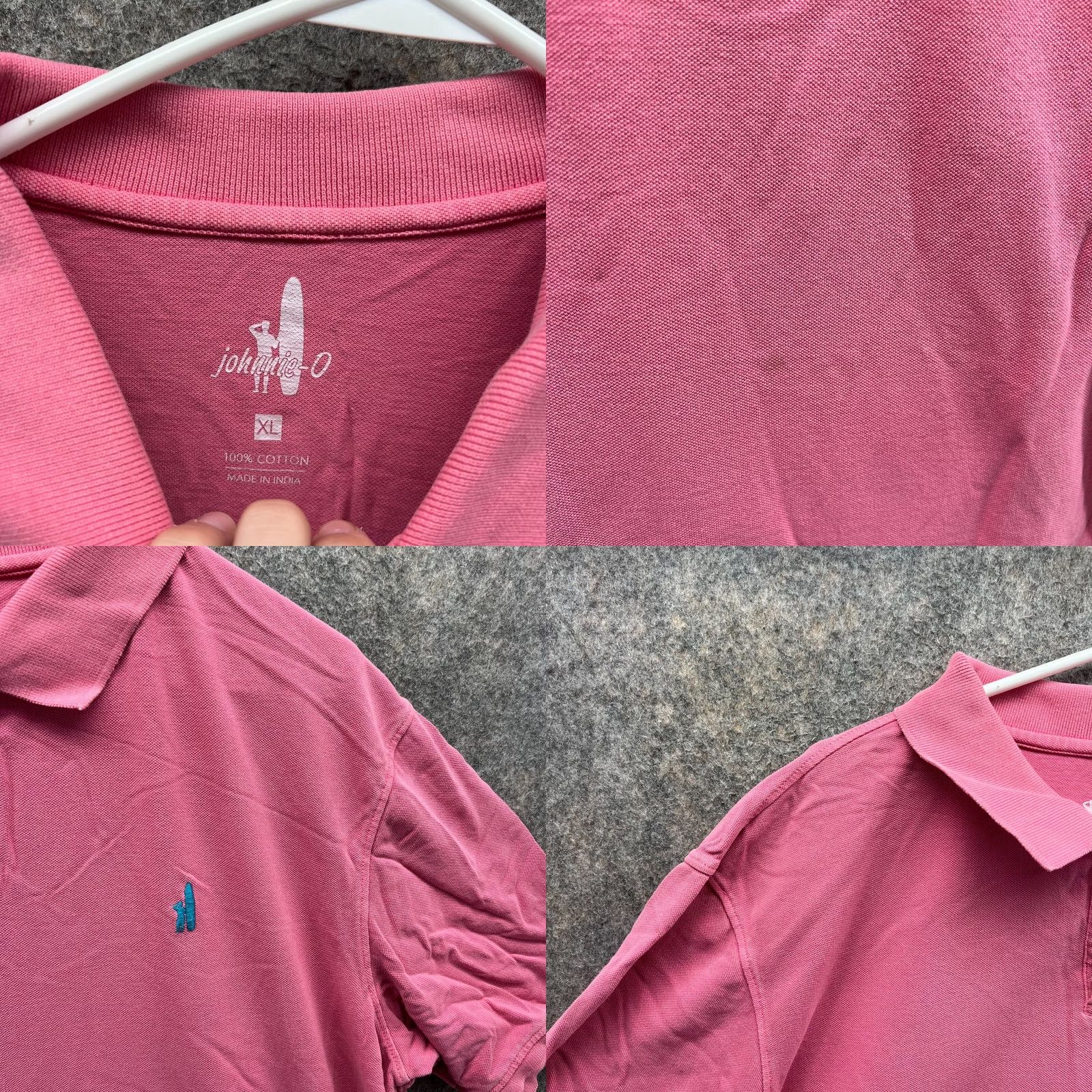 johnnie-O Johnnie-O Polo Shirt Men XL Adult Pink Cotton Preppy Logo Golf Shirt Size 46R - 8 Thumbnail