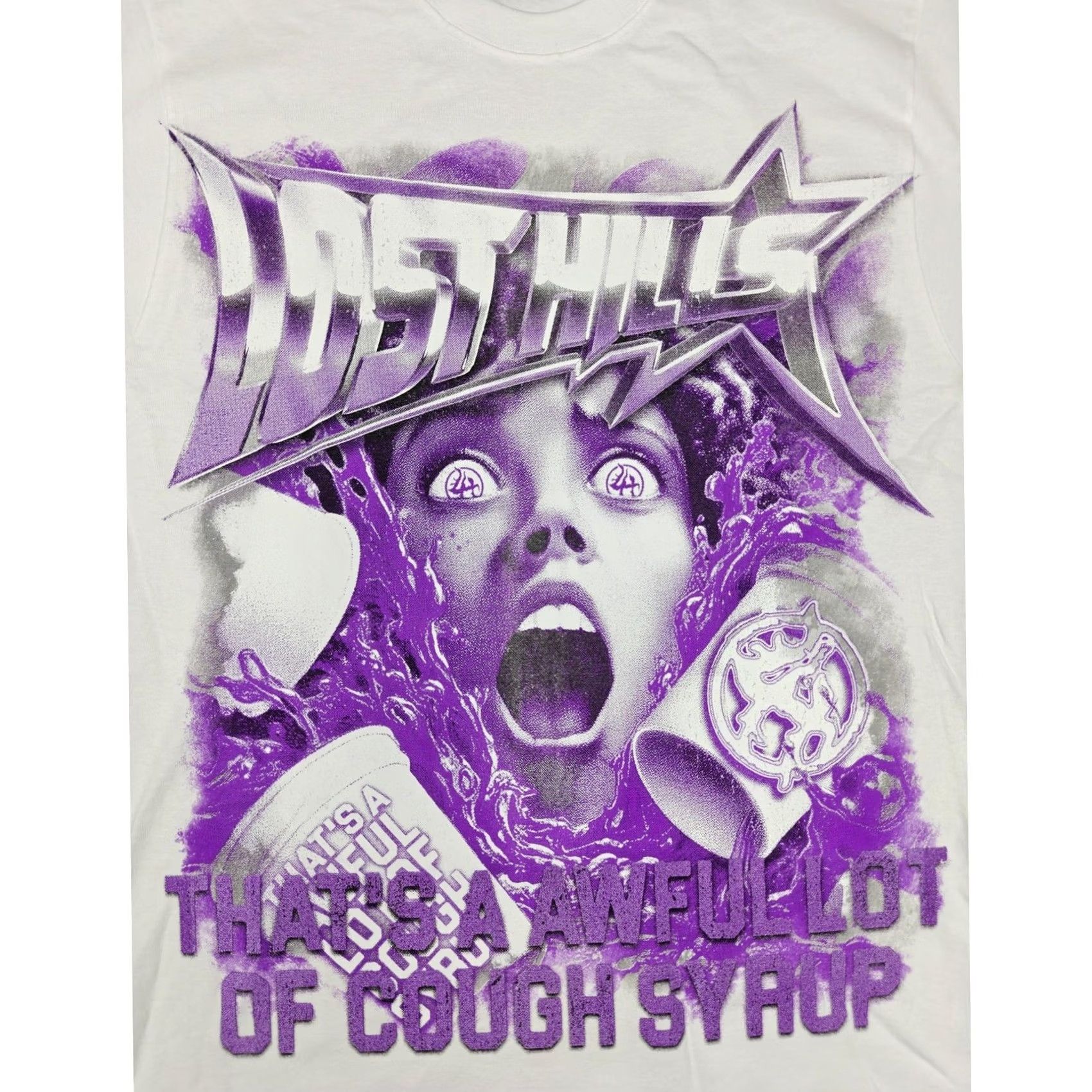 Vintage Awful Lot Of Cough Syrup Lost Hills Shirt Mens Medium White Heavyweight Tee Size US M / EU 48-50 / 2 - 3 Thumbnail