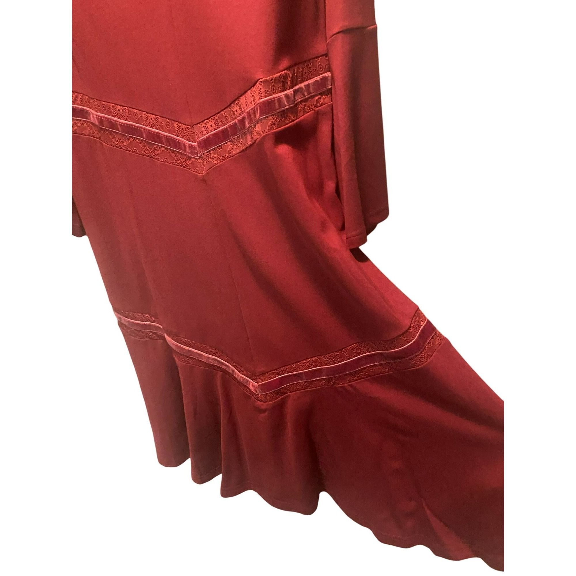 Other Suzanne Betro Womens Plus Size 1X Dress Burgundy Red Lace an Size XL / US 12-14 / IT 48-50 - 8 Thumbnail