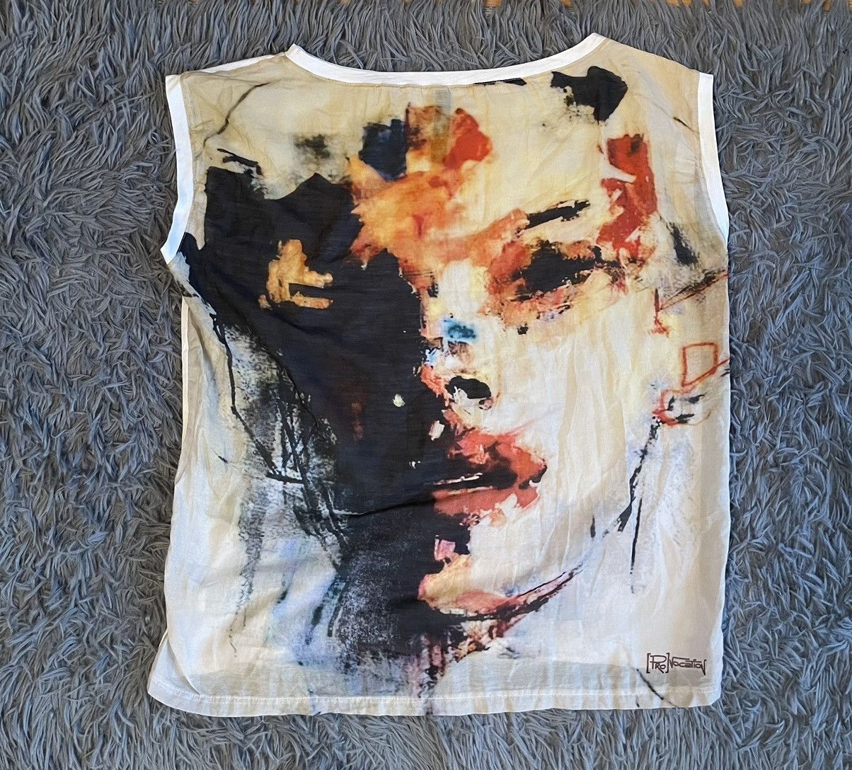 Designer PROvocation bloody face avant garde silk+cotton tank top Size US L / EU 52-54 / 3 - 1 Thumbnail