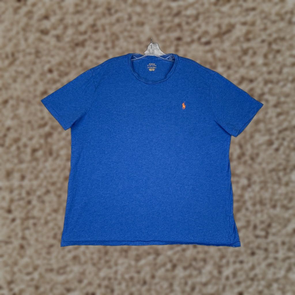 Ralph Lauren Polo Ralph Lauren Shirt Men Extra Large Blue Cotton Crew Neck Short Sleeve Pony Mens Size US XL / EU 56 / 4 - 1 Thumbnail