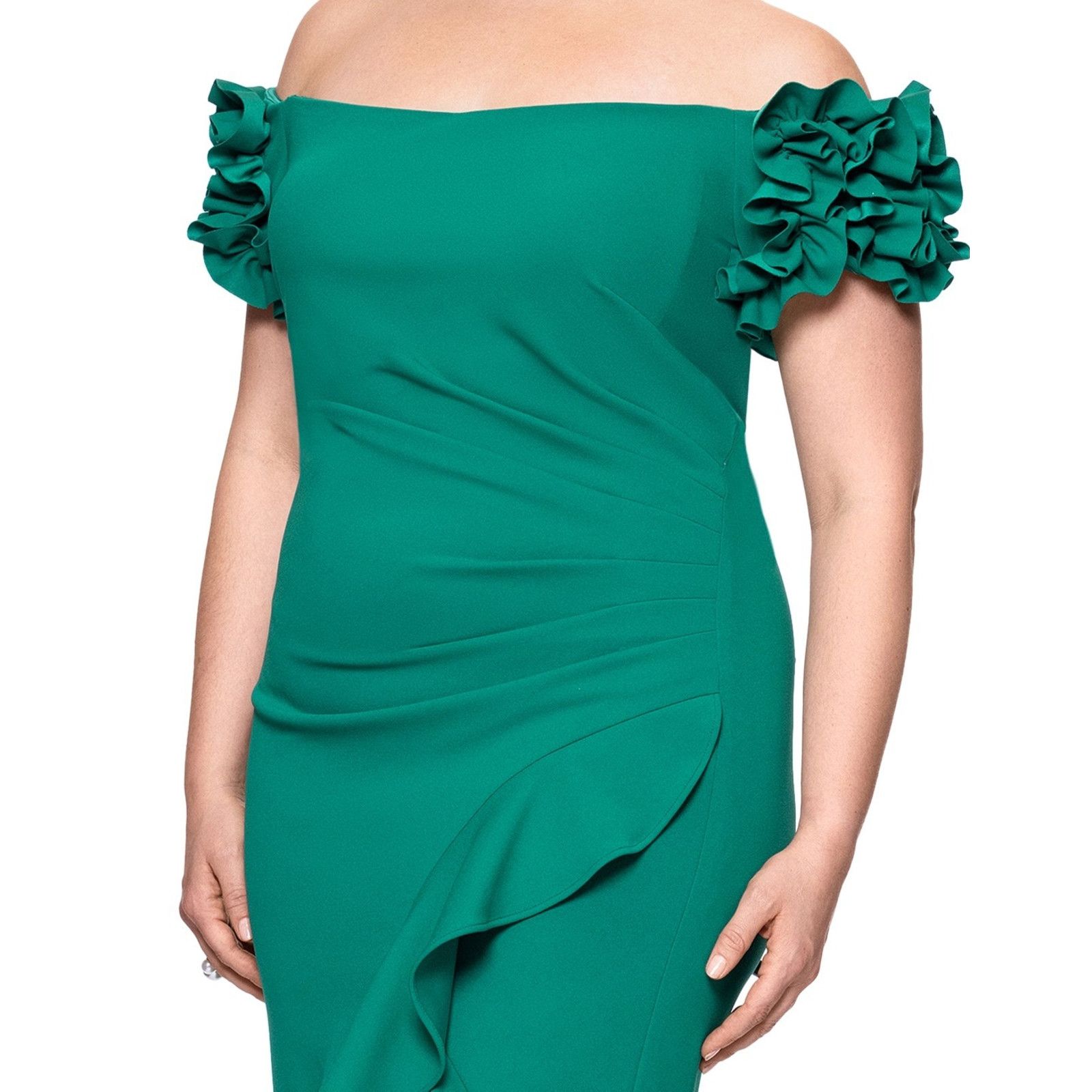 Other Xscape Evenings "Loretta" Scuba Crepe Off the Shoulder 22W Size 3XL / US 20-22 - 4 Thumbnail