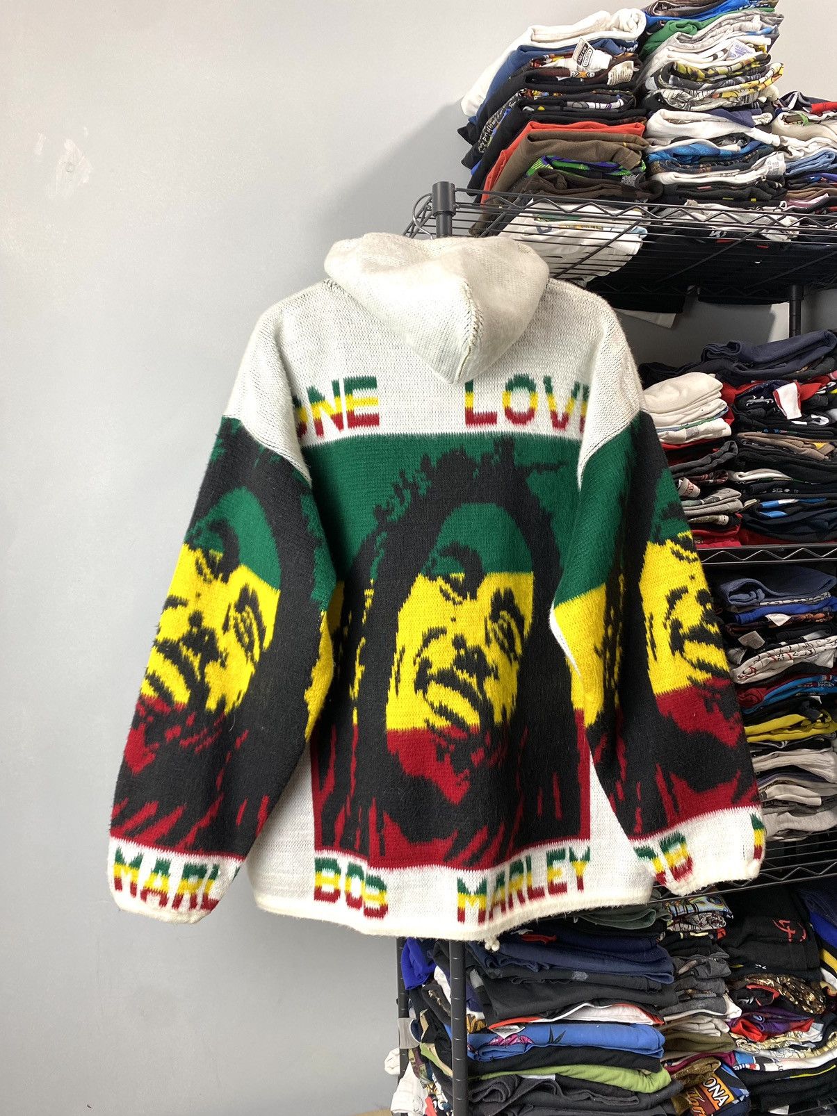 Bob Marley 💥Rare! Vintage Bob Marley Full Knit Heavy Hoodie Jacket Size US L / EU 52-54 / 3 - 2 Thumbnail