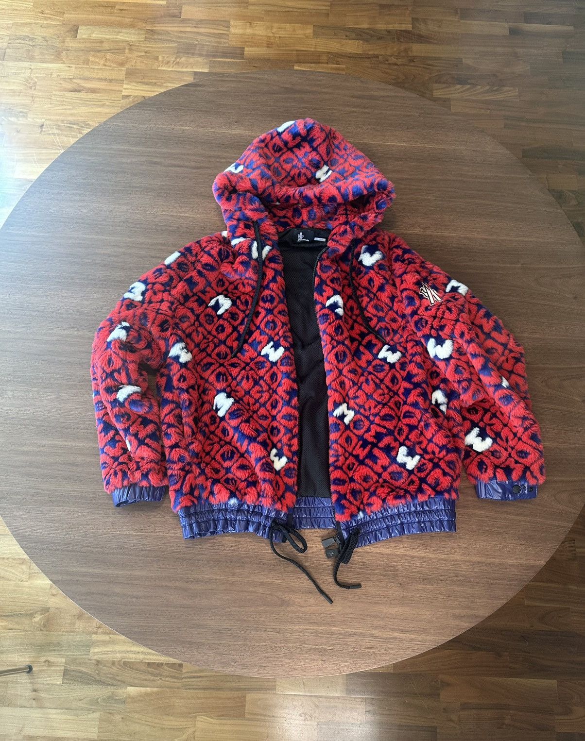 Moncler Grenoble Moncler Monogram Graphic Print Faux Fur Jacket w/ Tags, sz M Size M / US 6-8 / IT 42-44 - 1 Thumbnail