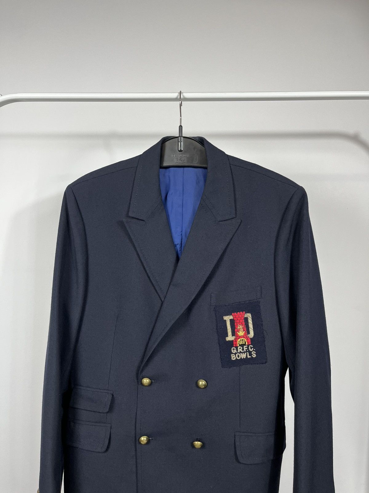 Other Vintage GRFC Bowls Double Breasted Blazer Navy Wool Blend Size 40R - 2 Thumbnail