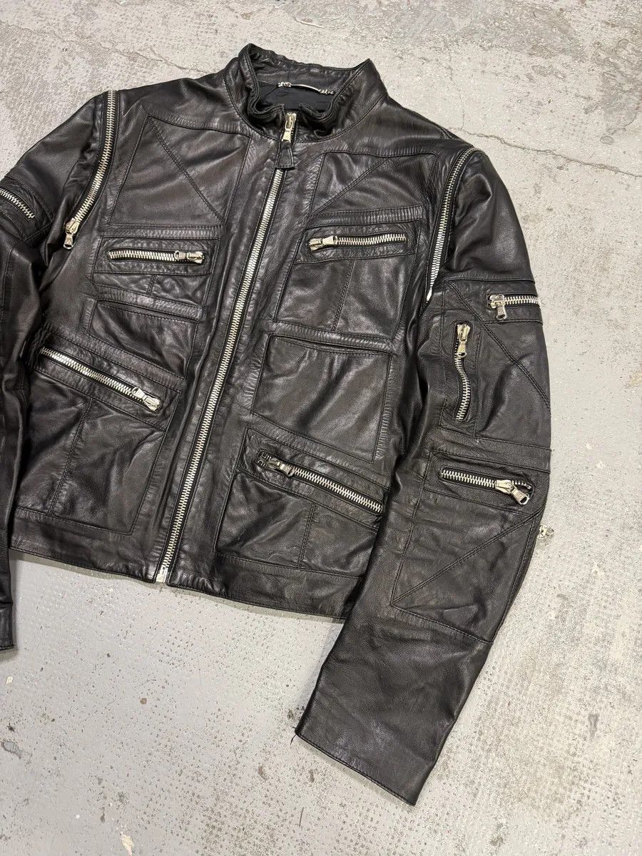 Dolce & Gabbana SS2002 Dolce & Gabbana Black Multi Zips Biker Leather Jacket with Detachable Sleeves Size US M / EU 48-50 / 2 - 12 Thumbnail