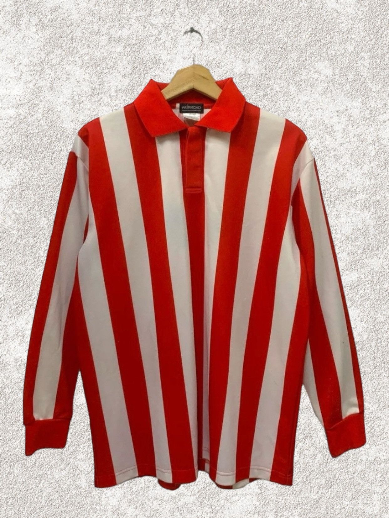 Vintage Vintage Striped Jersey Polo Shirt Football Blokecore Culture Size US L / EU 52-54 / 3 - 1 Thumbnail