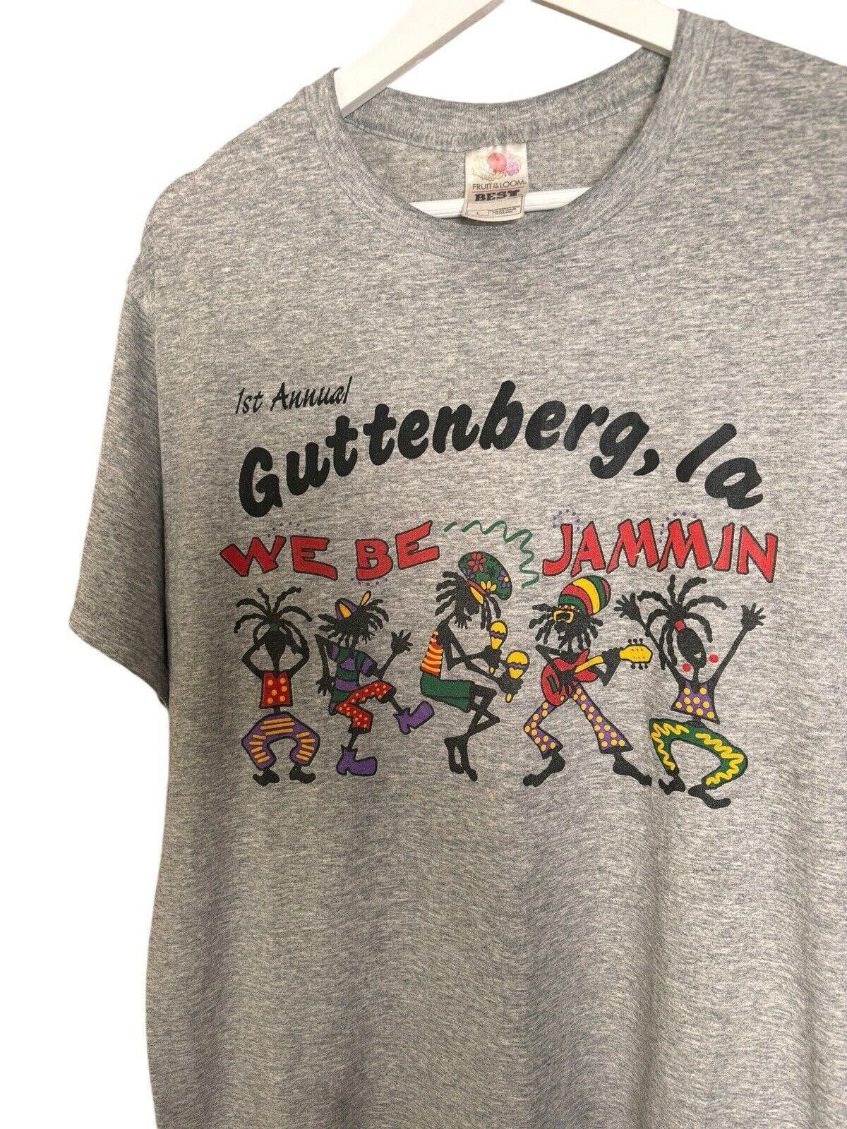 Fruit Of The Loom Vintage Guttenberg We Be Jammin T-shirt Large Size US L / EU 52-54 / 3 - 3 Thumbnail