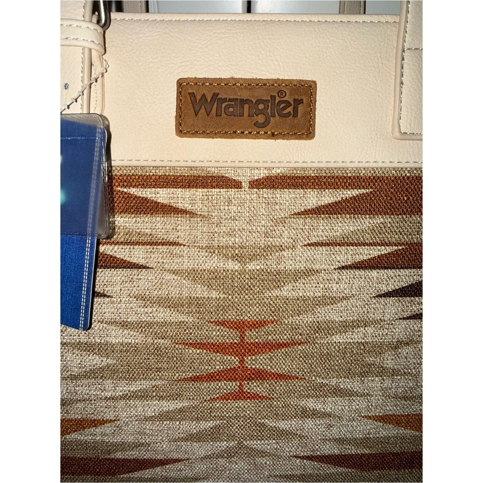 Wrangler Wrangler Beige Aztec Tote Bag WRANGLER LEATHER PATCH POCKET Size ONE SIZE - 5 Thumbnail