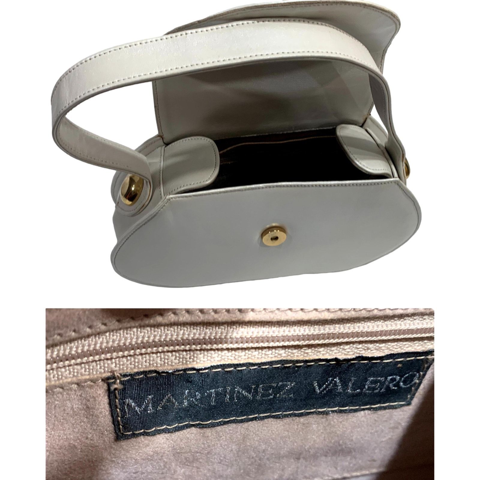 Genuine Leather × Vintage Vintage 80s Pearl White Structured Top Handle Leather Bag Size ONE SIZE - 5 Thumbnail