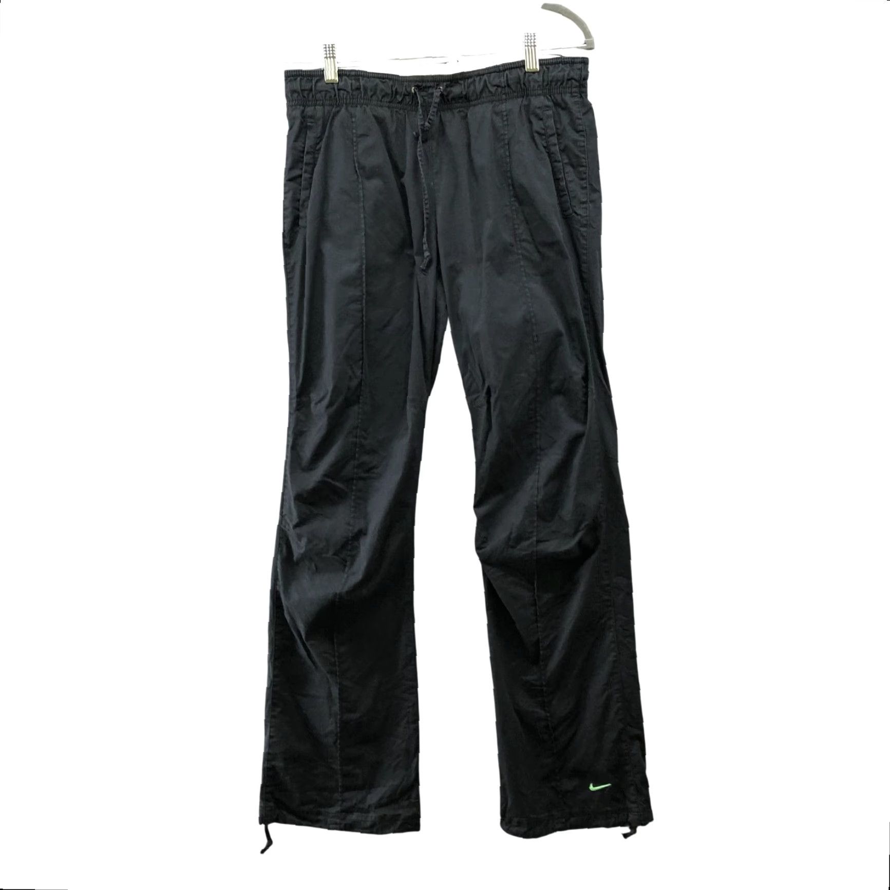 Nike Nike Pull On Straight Leg Pants Womens M Black Drawstring Athletic Cotton Blend Track Pants Size 32" / US 10 / IT 46 - 2 Thumbnail