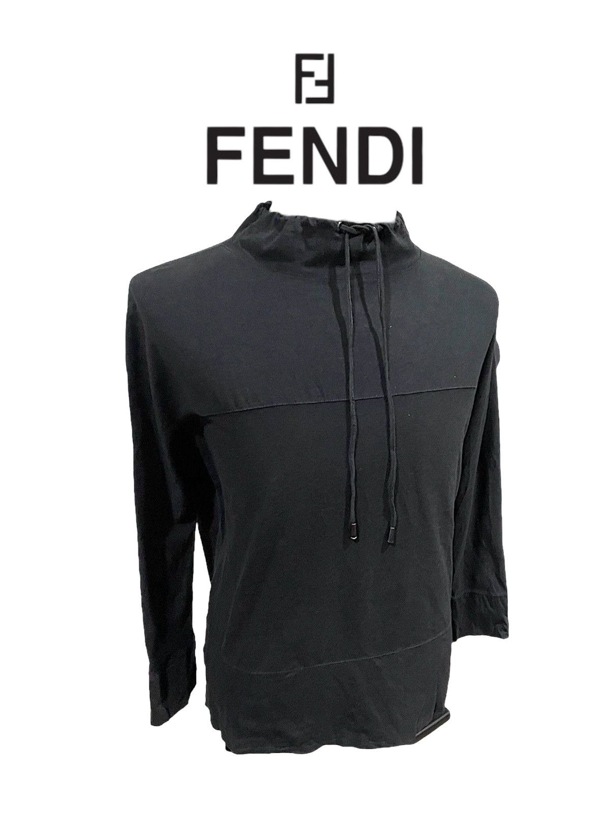 Fendi Fendi Boxy 90s Drawstring Turtle Neck Elastic Shirts Size US L / EU 52-54 / 3 - 4 Thumbnail