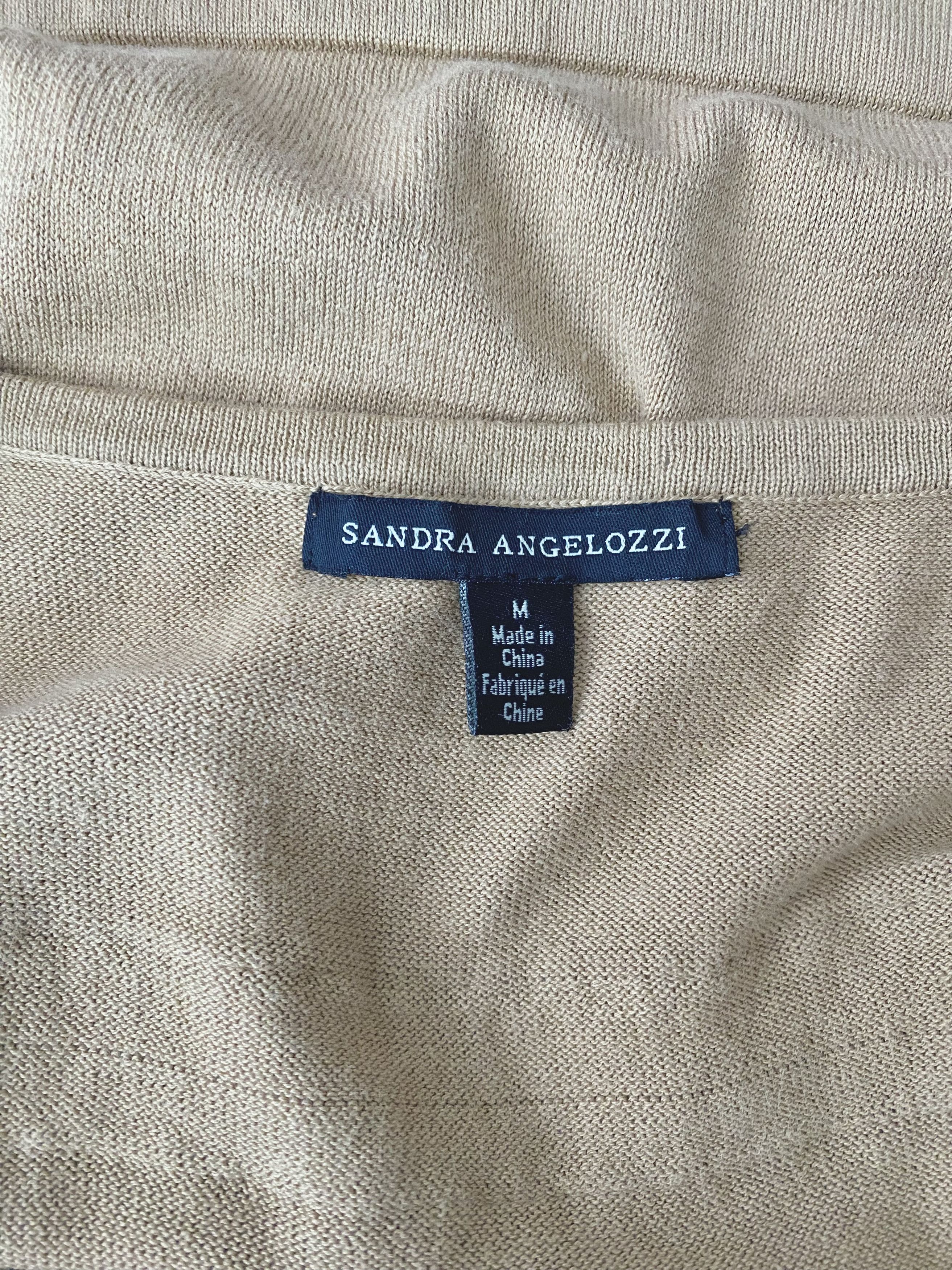 Vintage Sandra Angelozzi - Beige Cotton Floral Lace Tank Top Size M / US 6-8 / IT 42-44 - 7 Thumbnail