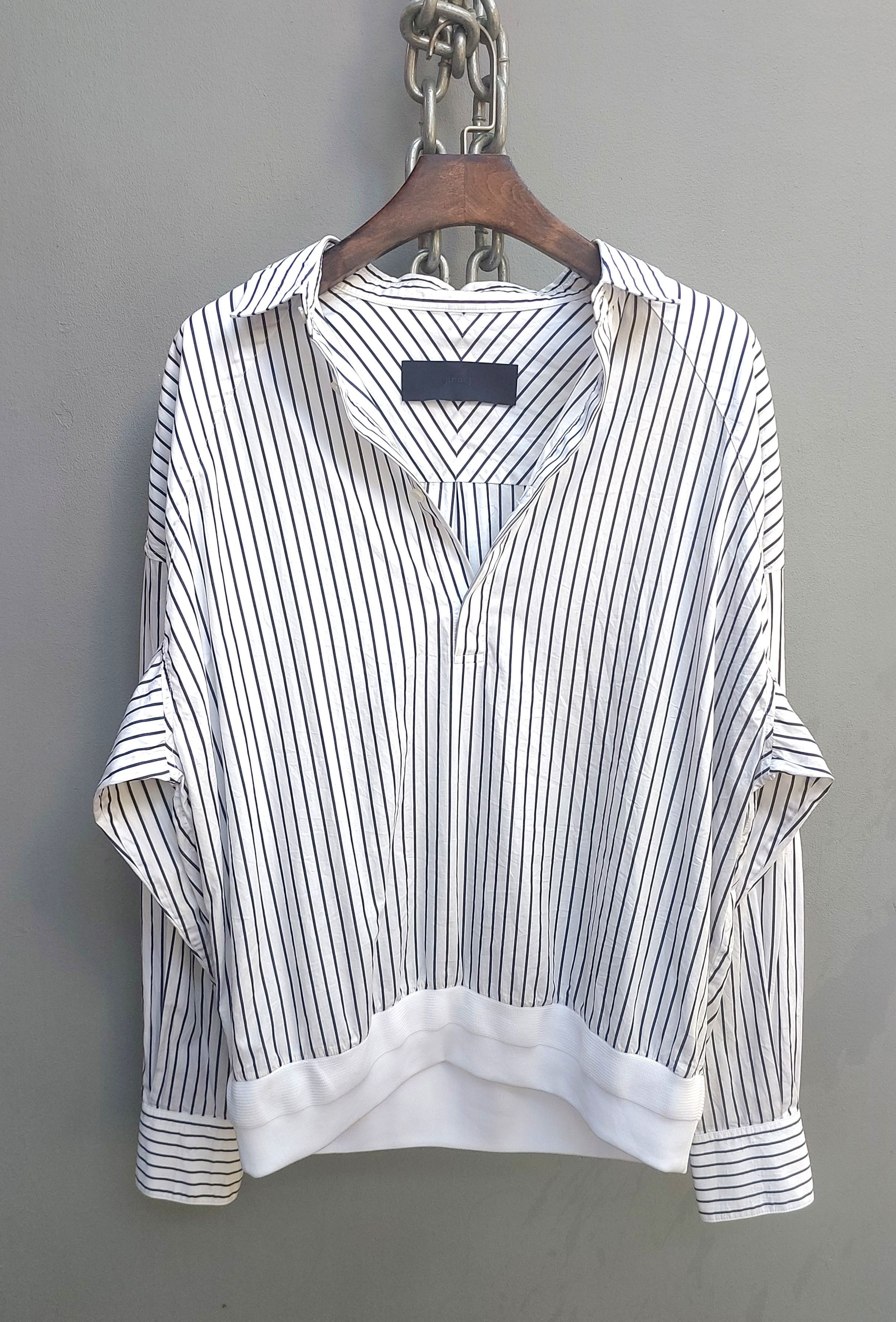 Juun.J Juun.J Oversized Pinstripe Popover Shirt Size US S / EU 44-46 / 1 - 14 Thumbnail