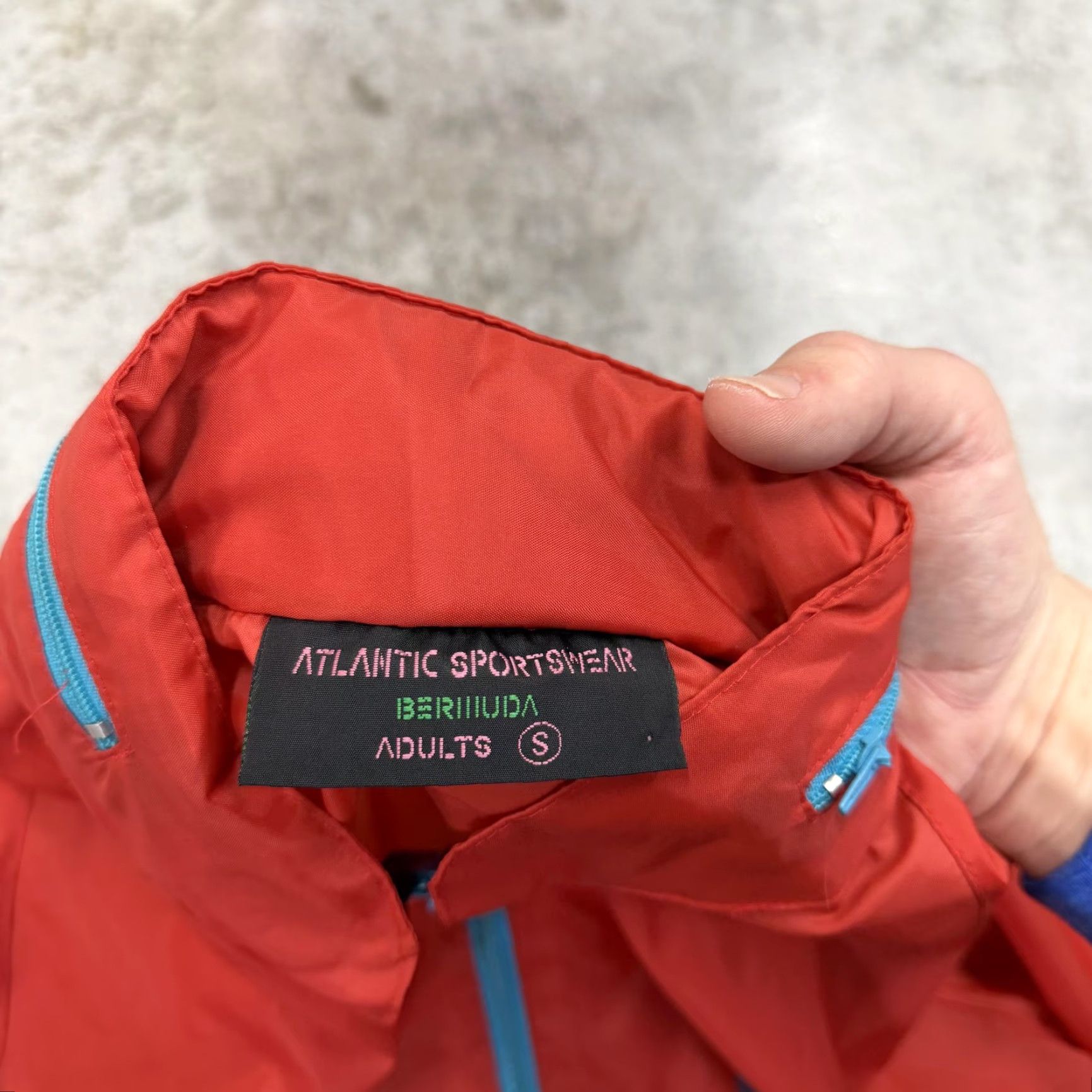 Vintage Atlantic Sportswear Bermuda Jacket Mens Small Red Full Zip Windbreaker Nylon Size US S / EU 44-46 / 1 - 3 Thumbnail