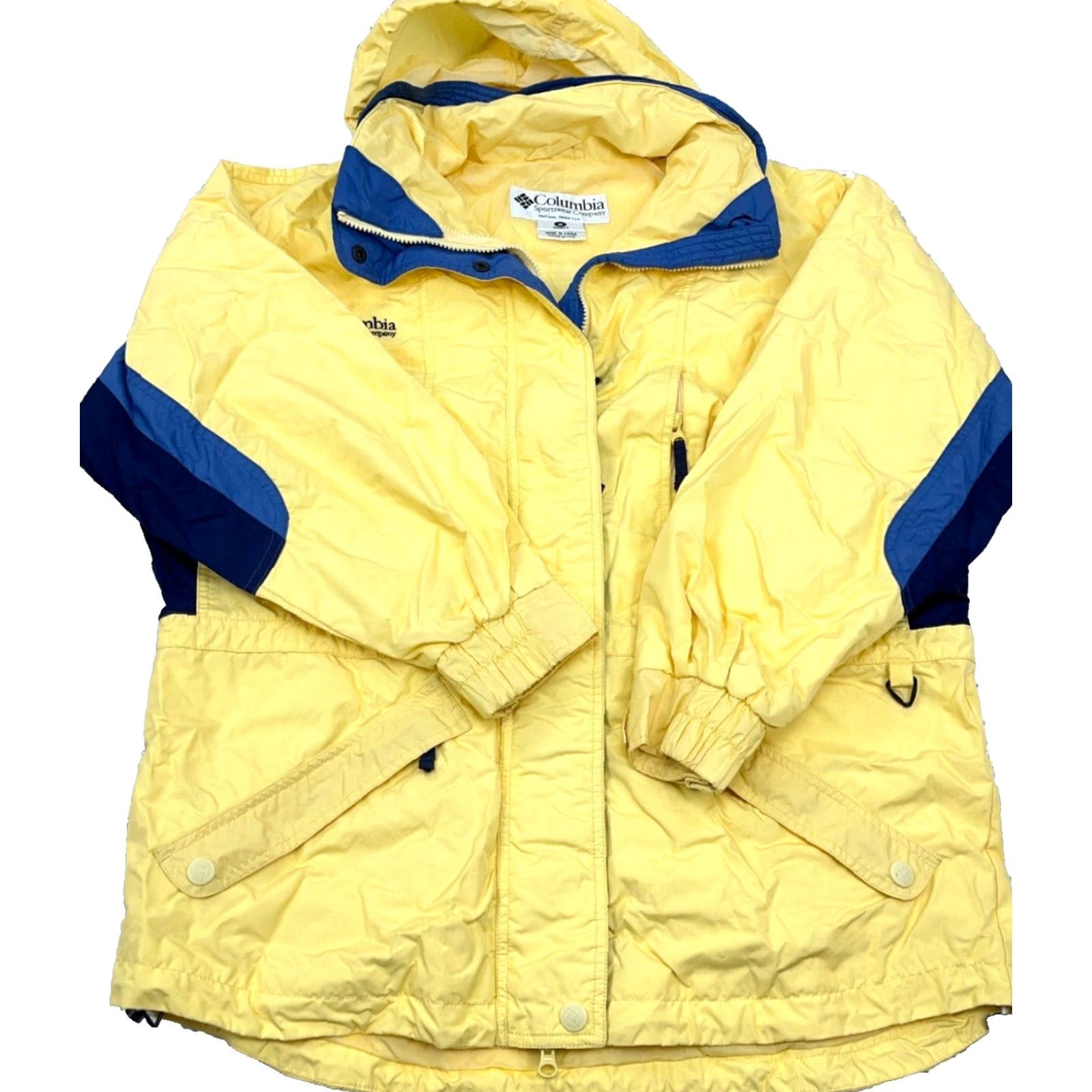 Vintage Columbia Jacket Women M Yellow Parka Ski Coat Winter Outdoors Weather Rain Hooded Pockets Waterproof Womens Size M / US 6-8 / IT 42-44 - 2 Thumbnail