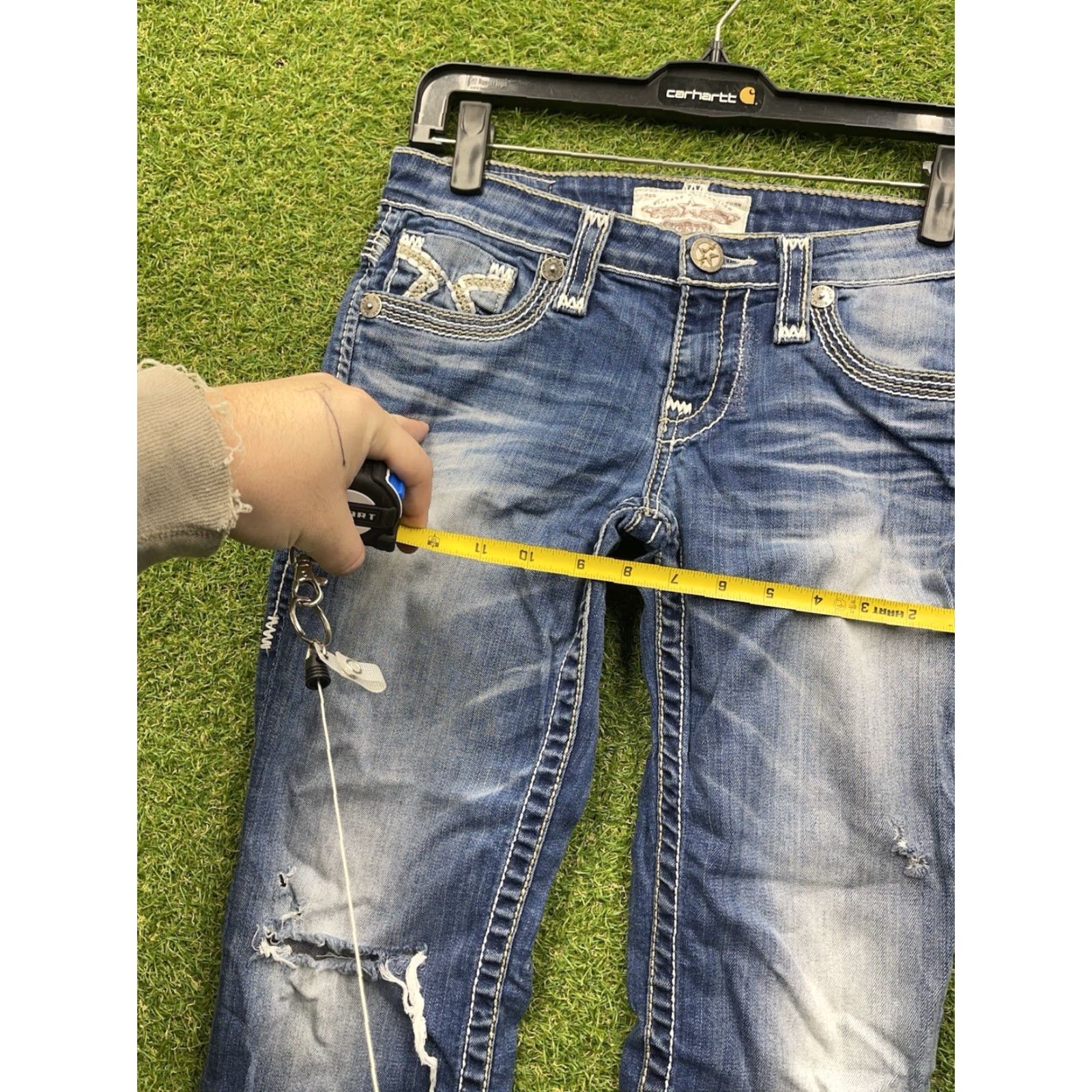 Denime BIG STAR Liv Bootcut Jeans Womens 26 Low Rise Medium Wash Denim 5-Pocket Stretch Jeans Blue 26x24 Womens Size 26" / US 2 / IT 38 - 4 Thumbnail