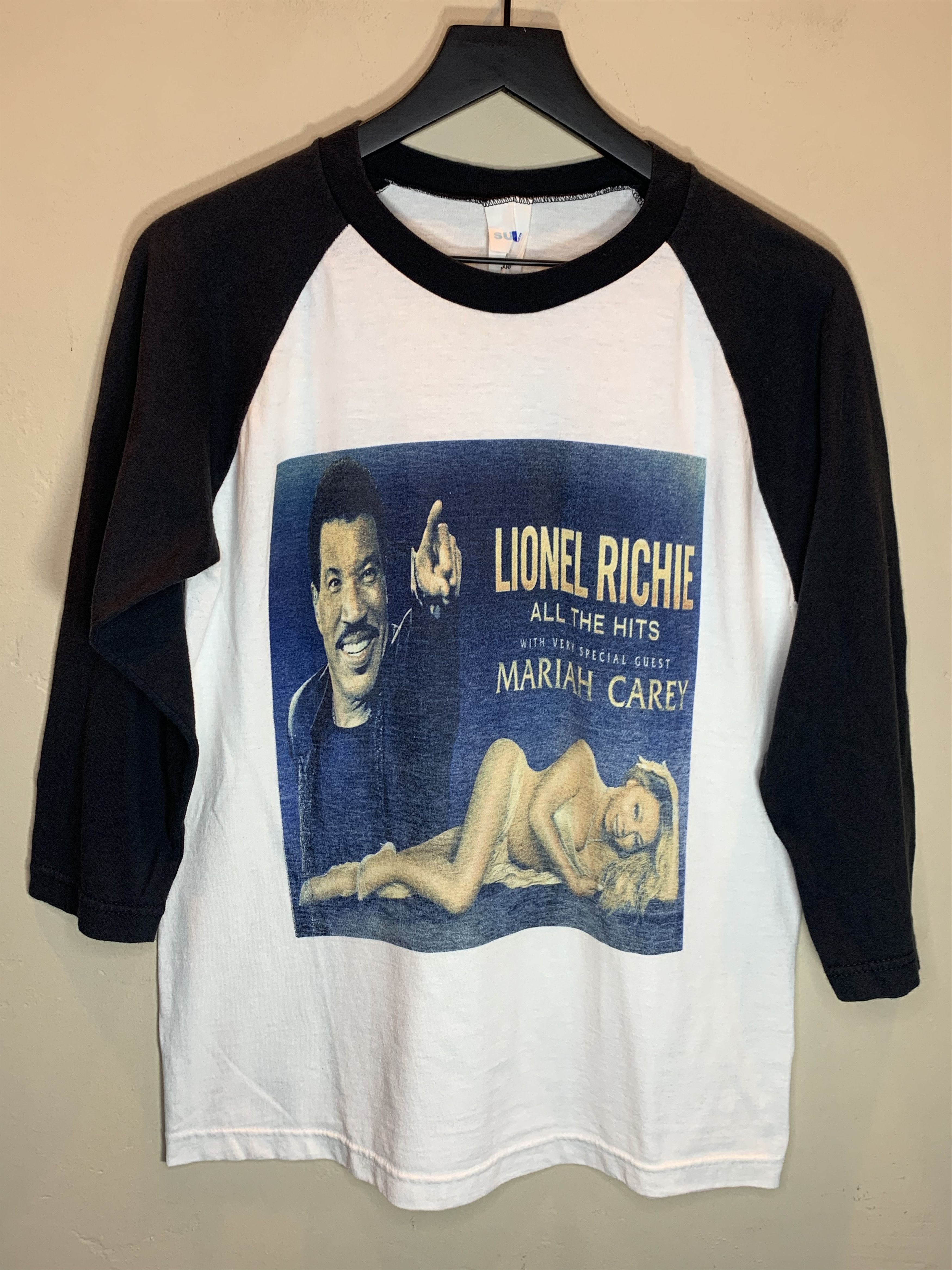 Band Tees *RARE* Lionel Richie Mariah Carey Tour Art Raglan T-Shirt Size US M / EU 48-50 / 2 - 1 Thumbnail