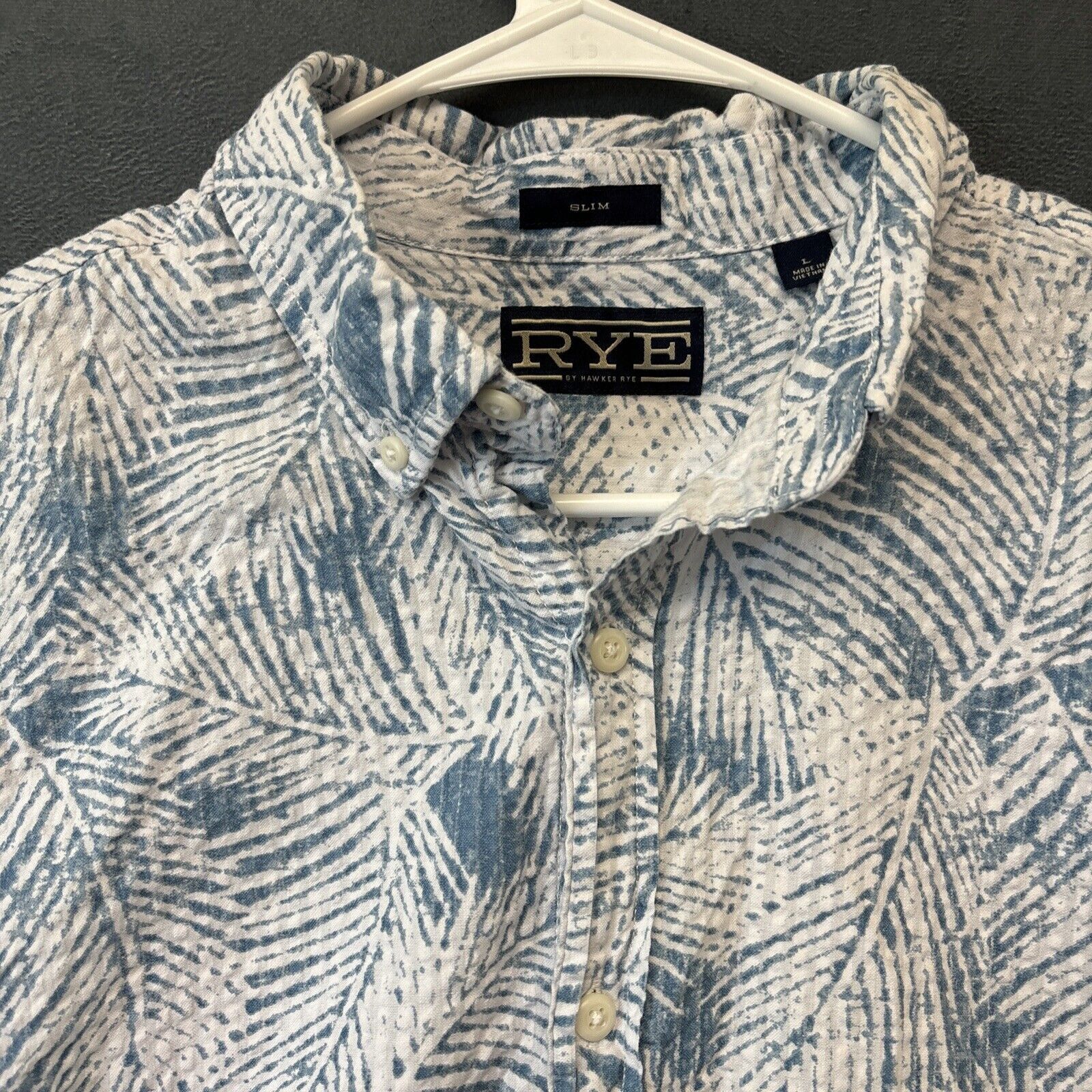 Other Hawker Rye Shirt Mens Slim Tropical Button Down Seersucker Size US L / EU 52-54 / 3 - 4 Thumbnail
