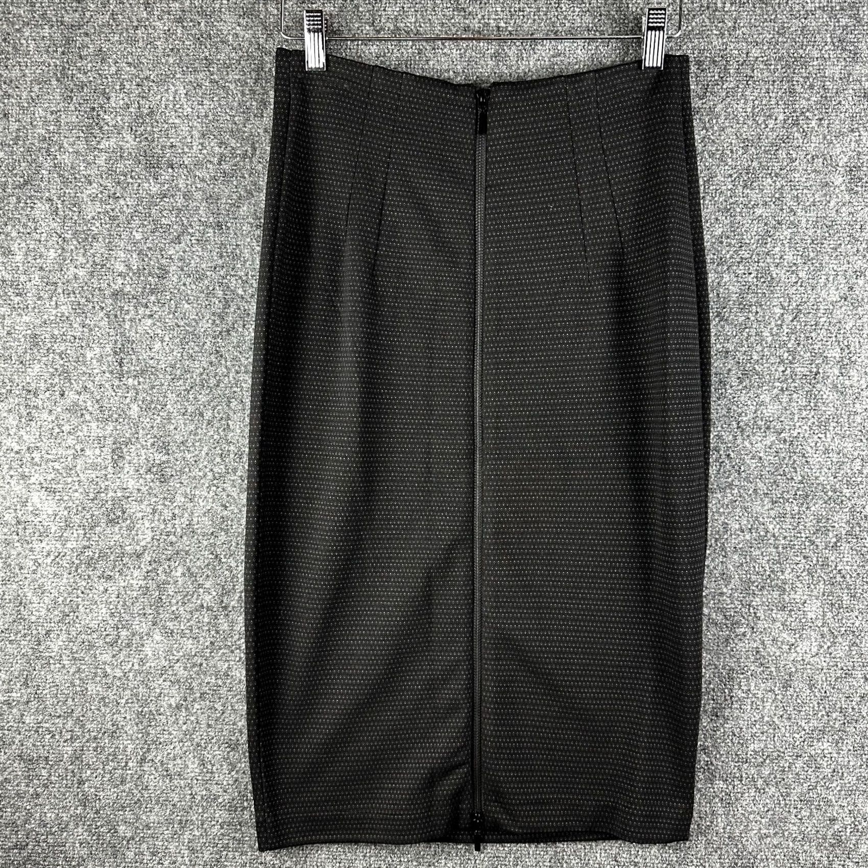 Vintage Massimo Fabbro Italy Skirt Womens 4 Black Stretch Knit Pencil Vent Back Zipper Size 27" / US 4 / IT 40 - 3 Thumbnail