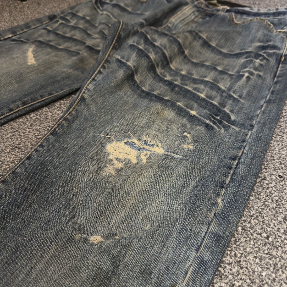 Seditionaries 🔥🇯🇵 Japanese Distressed Fiberops Thrashed Denim Size US 34 / EU 50 - 6 Thumbnail