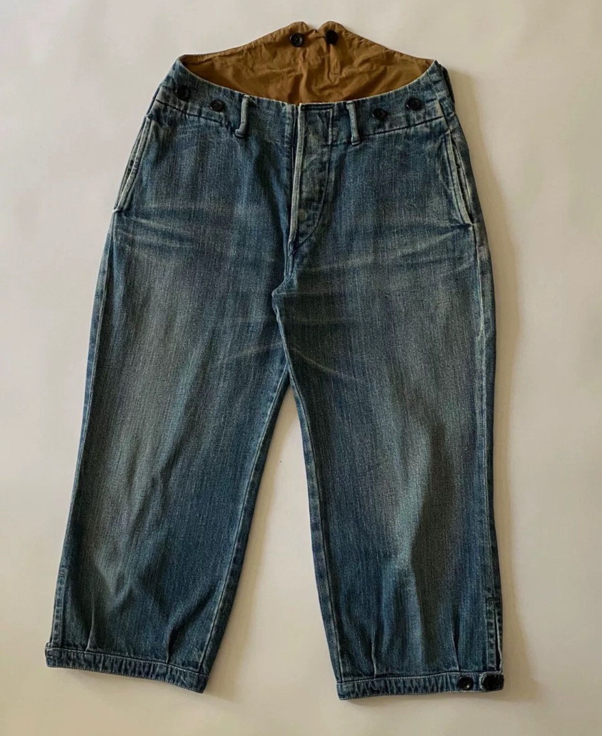 Kapital KAPITAL washed distressed jeans loose cropped pants Size US 28 / EU 44 - 3 Thumbnail