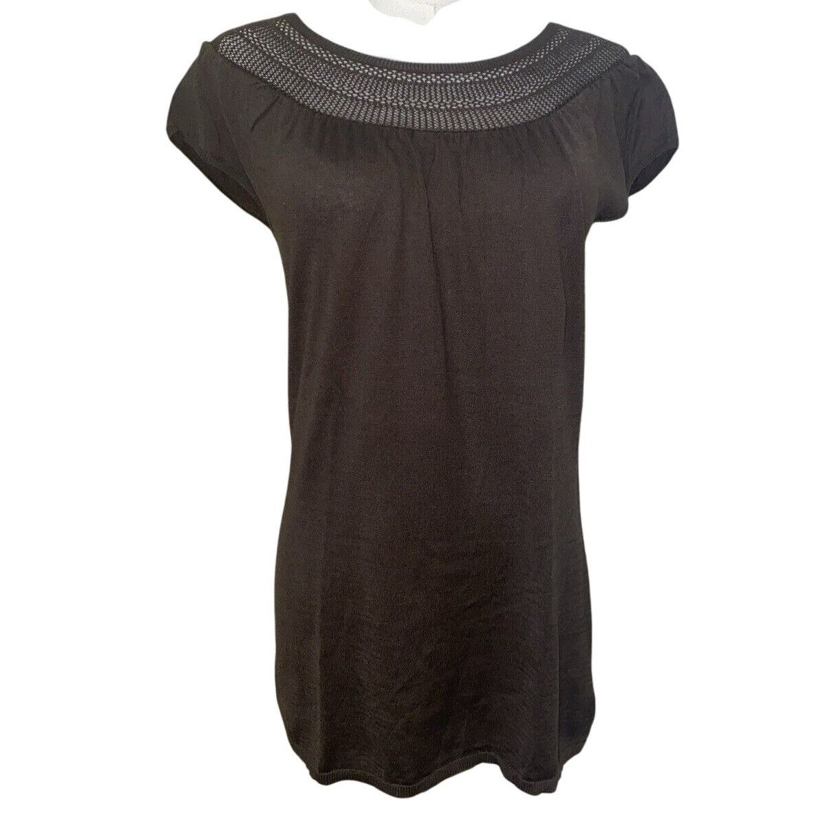 Elie Tahari Elie Tahari Brown Silk Blend Cap Sleeve Top Blouse Small Size S / US 4 / IT 40 - 1 Thumbnail