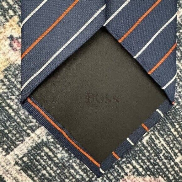 Hugo Boss Boss Hugo Boss Blue w/ Stripes Silk Necktie Size ONE SIZE - 4 Thumbnail