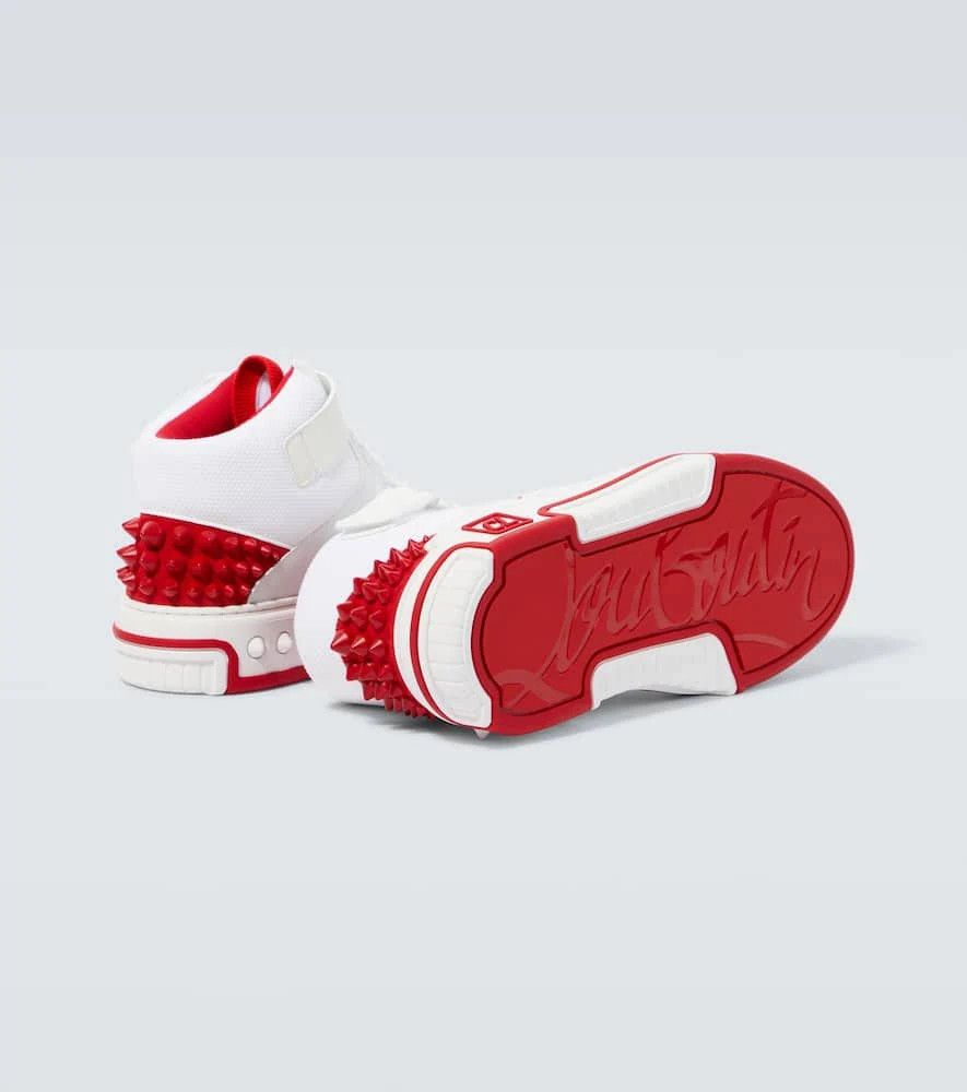 Christian Louboutin o1s1wg111024 Astroloubi Leather Sneakers in White & Red Size US 9 / EU 42 - 2 Thumbnail