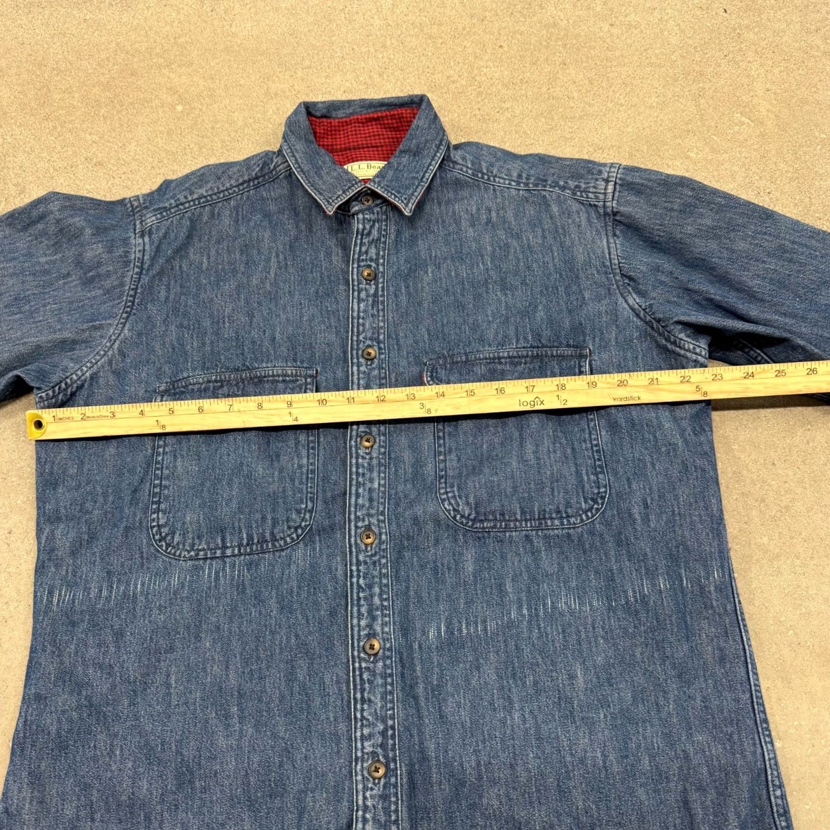Vintage L.L. Bean Shacket Jacket Men M Blue Denim Flannel Lined Button Front Shirttail Hem Regular Size Medium Size US M / EU 48-50 / 2 - 4 Thumbnail
