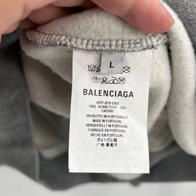 Balenciaga Balenciaga Grey Wheat Double B Letter Hoodie Size US L / EU 52-54 / 3 - 4 Thumbnail